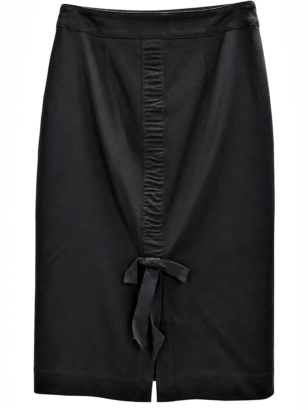 Moda International Black Ruched Midi Skirt Like New